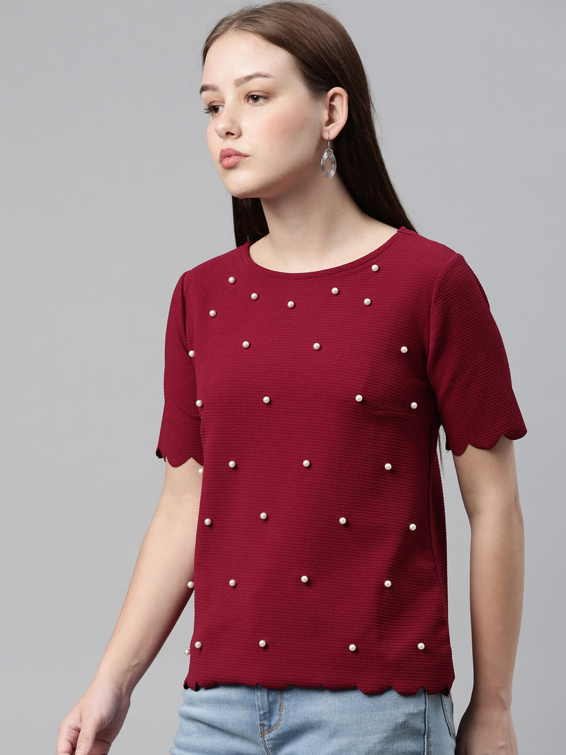 ELFIE WOMENS REGULAR FIT EMBELLISHED TOP – Pranera
