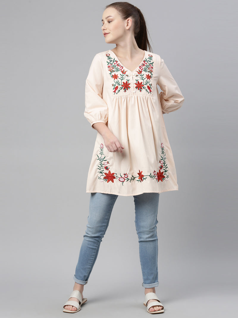 MARKLE WOMENS EMBROIDERED REGULAR FIT CASUAL TOPS