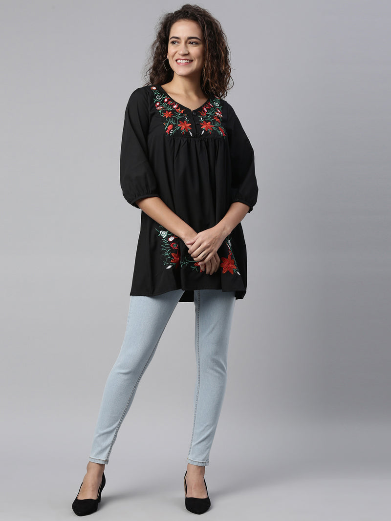 MARKLE WOMENS EMBROIDERED REGULAR FIT CASUAL TOPS