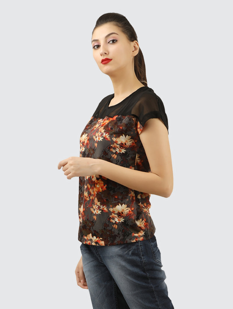 AUGUSTINA (100% POLYESTER PRINTED T-SHIRT FOR WOMENS)