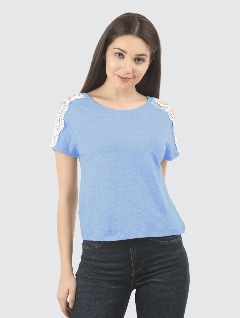 EVIE ( POLYESTER COTTON CASUAL SOLID TOP FOR WOMENS)