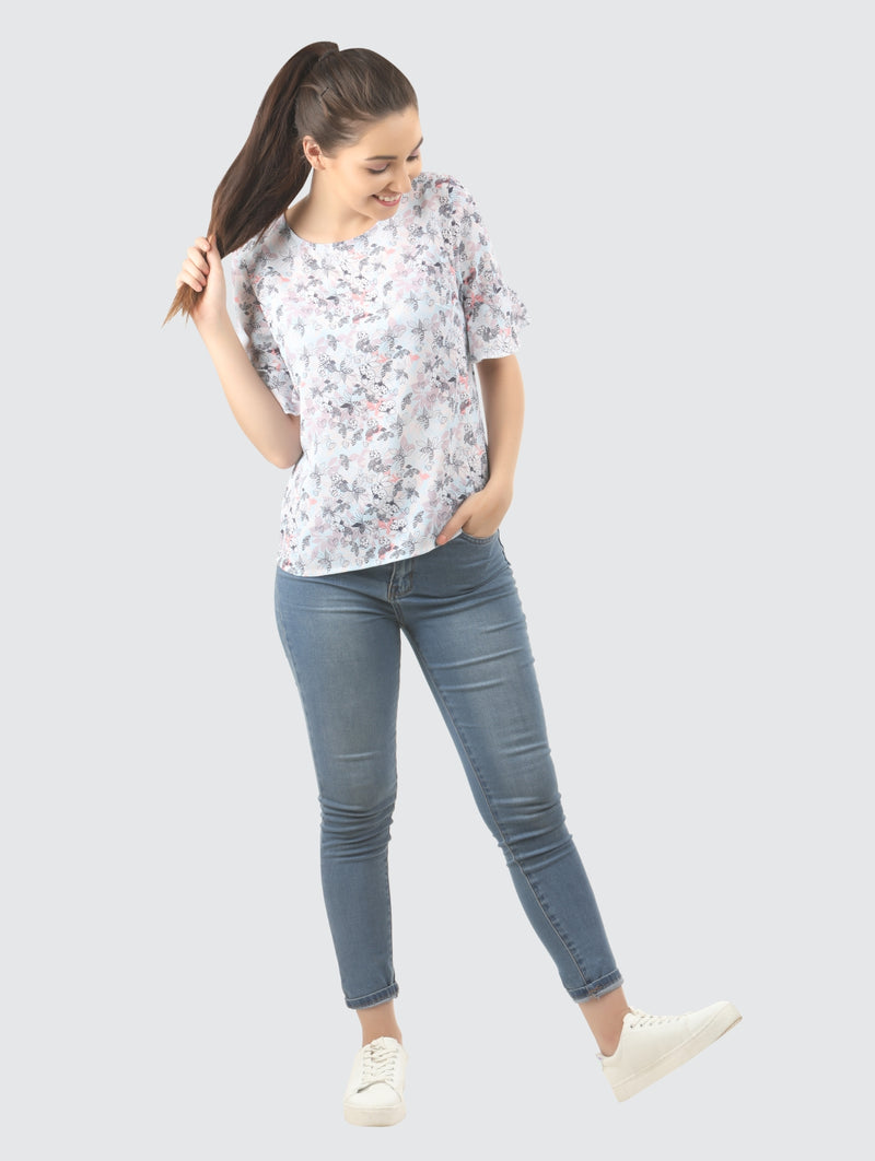 MINNA WOMENS REGULAR FIT PRINTED TOP