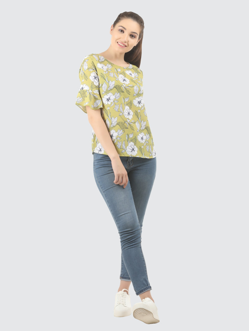 MINNA WOMENS REGULAR FIT PRINTED TOP