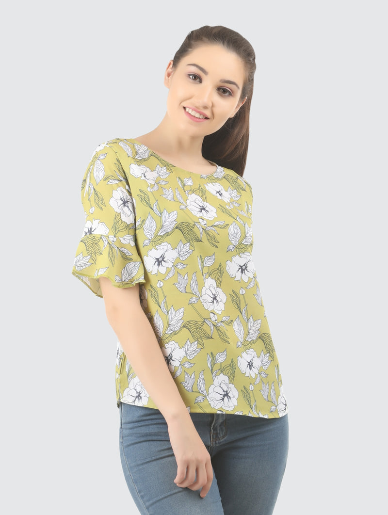 MINNA WOMENS REGULAR FIT PRINTED TOP